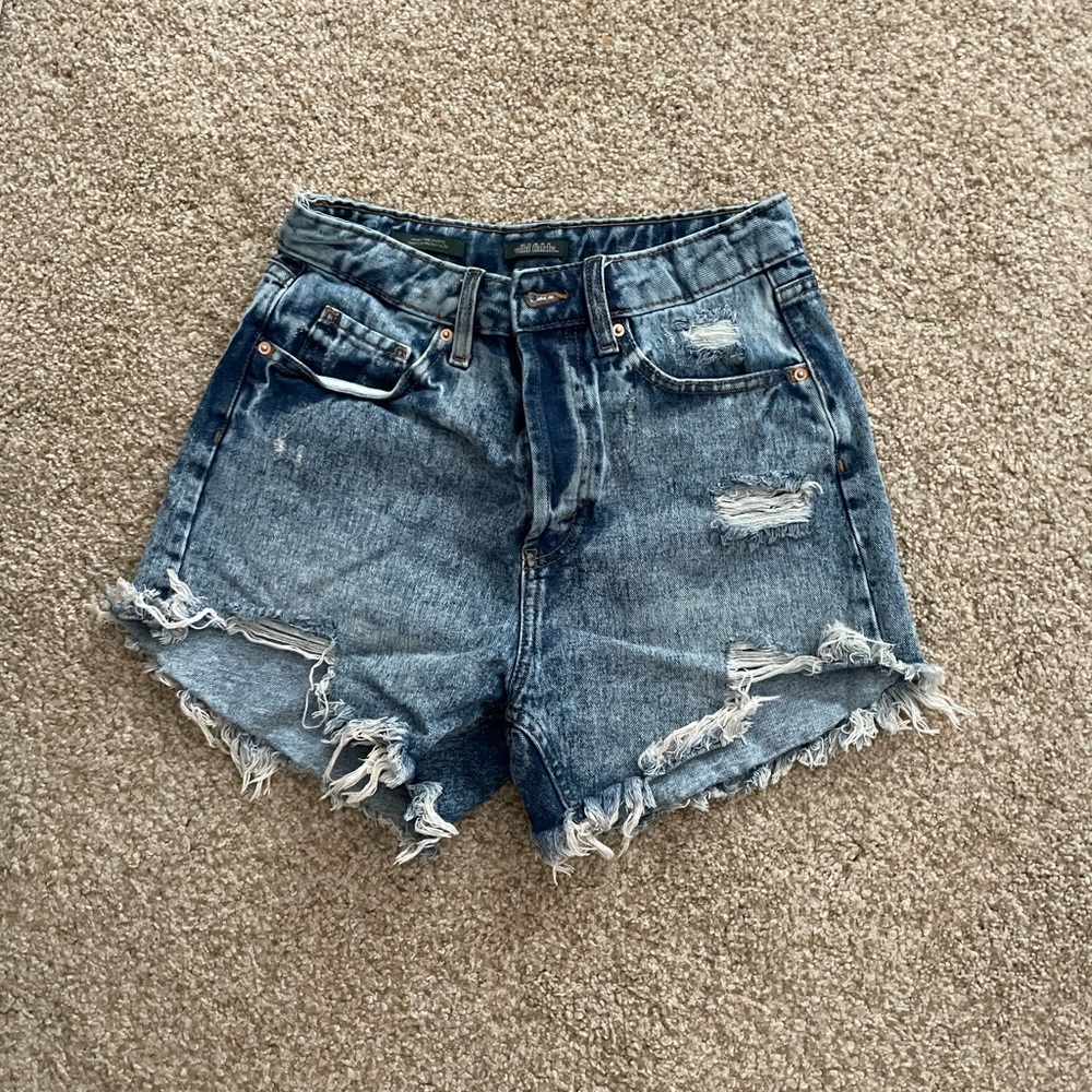Denim High Rise Shorts